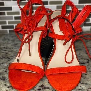 Really cute orange open toe heels